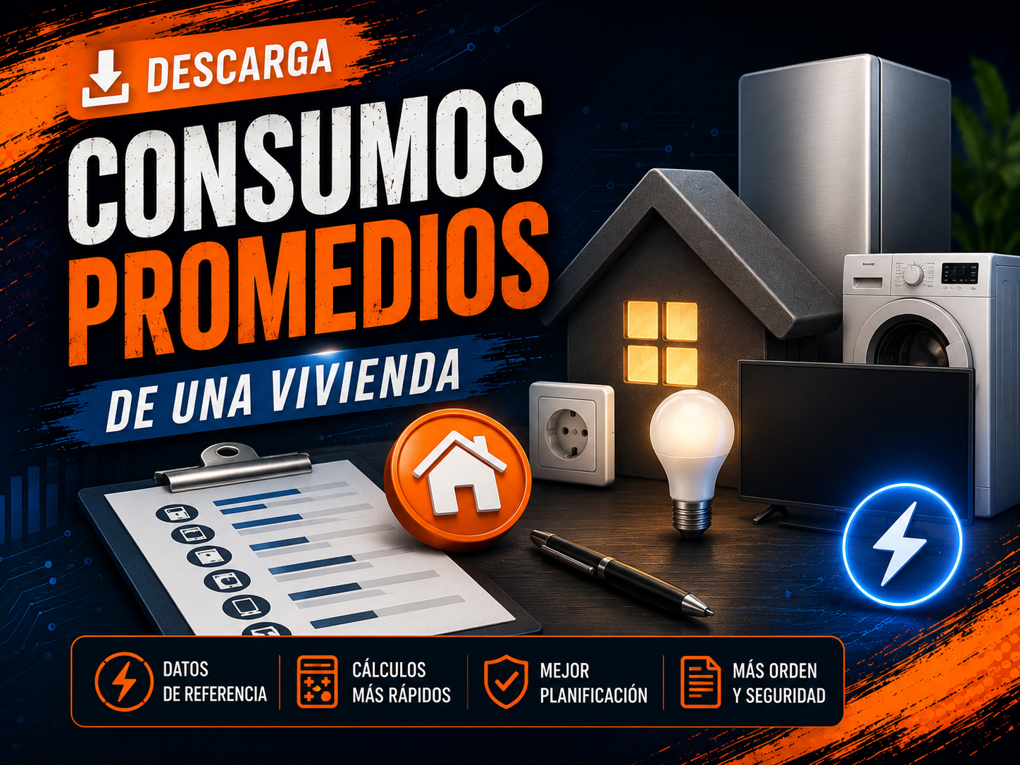 Tabla consumos promedio en una vivienda
